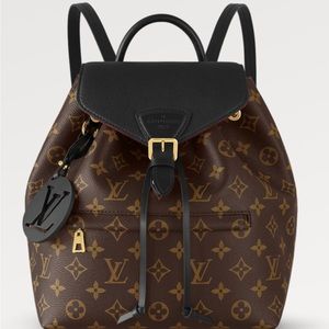 Brand new montsouris backpack. Louis Vuitton monogram & black trim, new LV charm